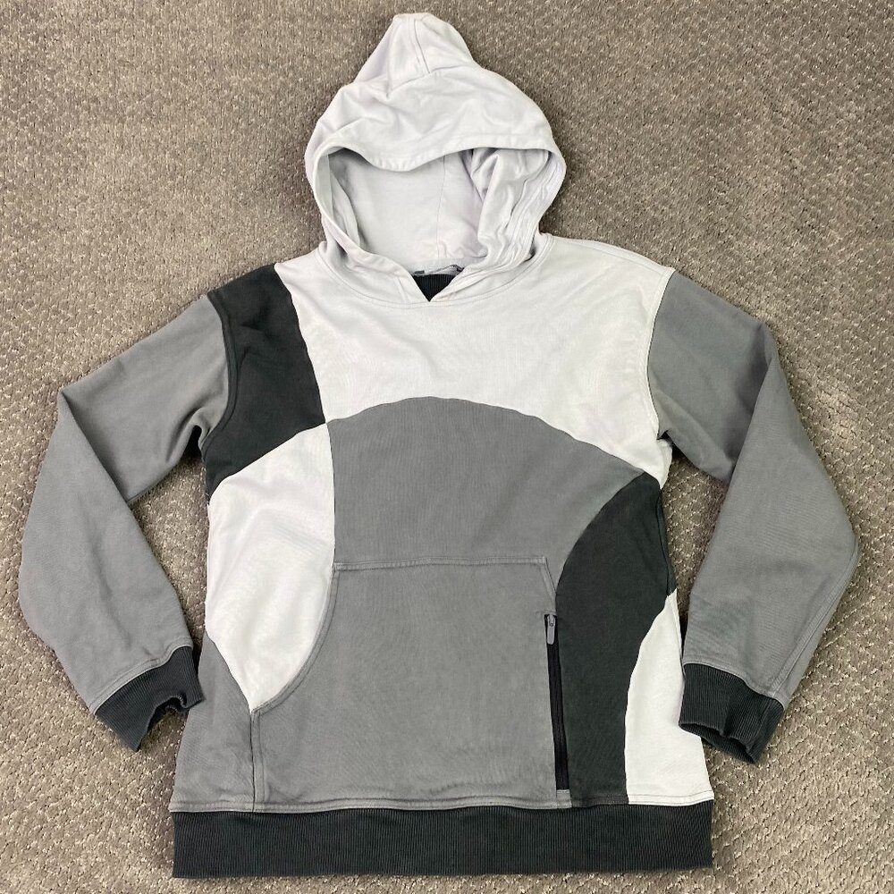 lululemon athletica Colorblock Grey Black White Hooded Sweatshirt